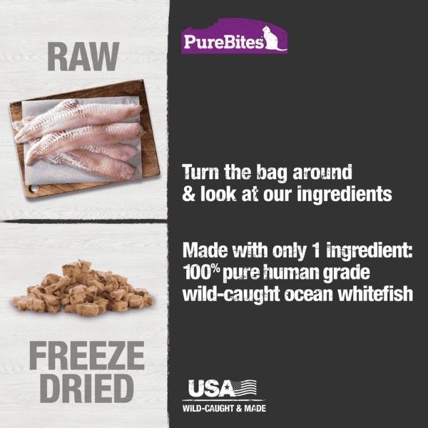 PureBites Freeze Dried Ocean Whitefish Cat Treat - Image 3