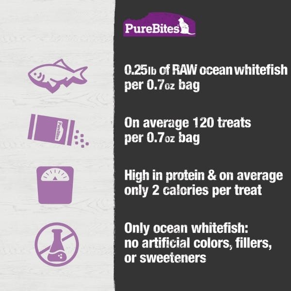 PureBites Freeze Dried Ocean Whitefish Cat Treat - Image 4