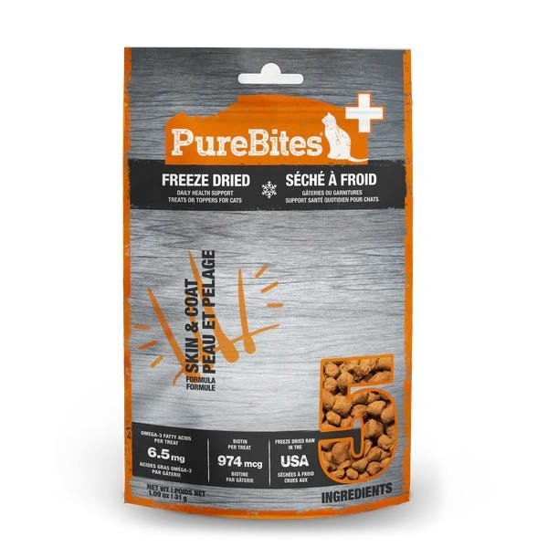 PureBites+ Freeze-Dried Functional Cat Treats - Skin & Coat